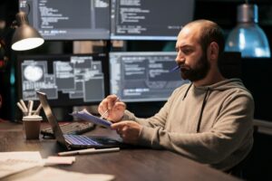 Software engineer performs due diligence by analyzing source code with papers